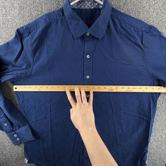 Robert Graham Blue 2XL Classic Fit Button Up Shirt Cotton Long Sleeve Paisley - Picture 5 of 14